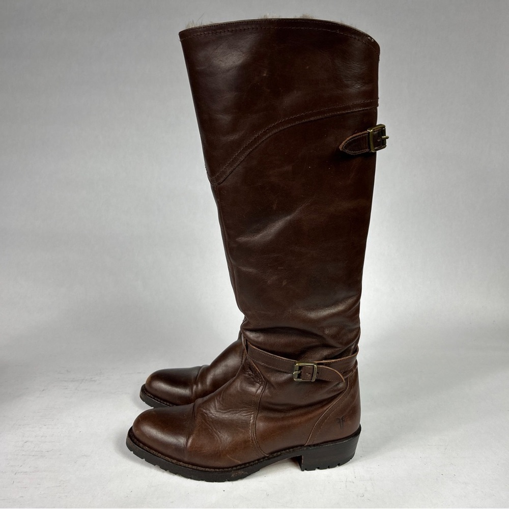 Frye Dorado Rabbit Fur Lug Riding Boost 7 - Picture 1 of 12